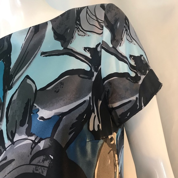 Pendleton Brilliant blue gray black 100% silk - Picture 8 of 8